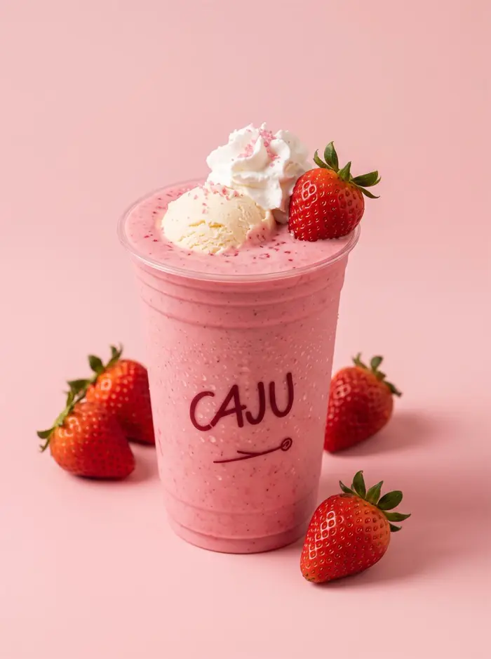 Shake de morango com chantilly